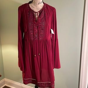 KNOX ROSE Womens Mini Dress burgundy